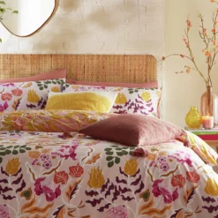 Furn Protea Abstract Floral Pink Bedding Set - Single -Habitat Sales Store 3066577 R Z004A