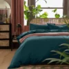 Habitat Linen Look Cotton Plain Teal Bedding Set - Single