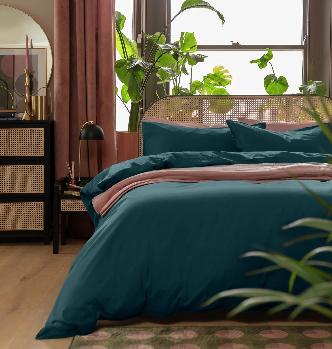 Habitat Linen Look Cotton Plain Teal Bedding Set - Single 1 Habitat Linen Look Cotton Plain Teal Bedding Set - Single