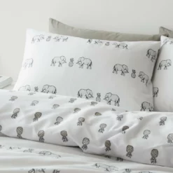 Pineapple Elephant Tembo Natural Bedding Set - King -Habitat Sales Store 3117983 R Z003A
