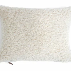 Habitat Faux Shearling Cushion - Oatmeal - 60X40cm