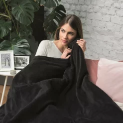 Dreamland Snuggle Up Black Heated Throw - Large 17 Dreamland Snuggle Up Black Heated Throw - Large -Habitat Sales Store 3243699 R Z006A