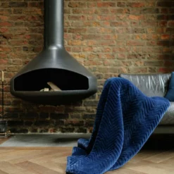 Dreamland Deluxe Velvet Royal Blue Heated Throw - Large -Habitat Sales Store 3340901 R Z008A