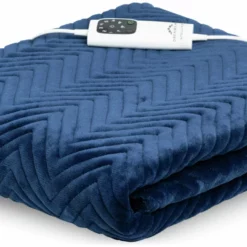 Dreamland Deluxe Velvet Royal Blue Heated Throw - Large -Habitat Sales Store 3340901 R Z010A