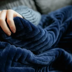 Dreamland Deluxe Velvet Royal Blue Heated Throw - Large -Habitat Sales Store 3340901 R Z015A