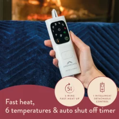 Dreamland Deluxe Velvet Royal Blue Heated Throw - Large -Habitat Sales Store 3340901 R Z019A