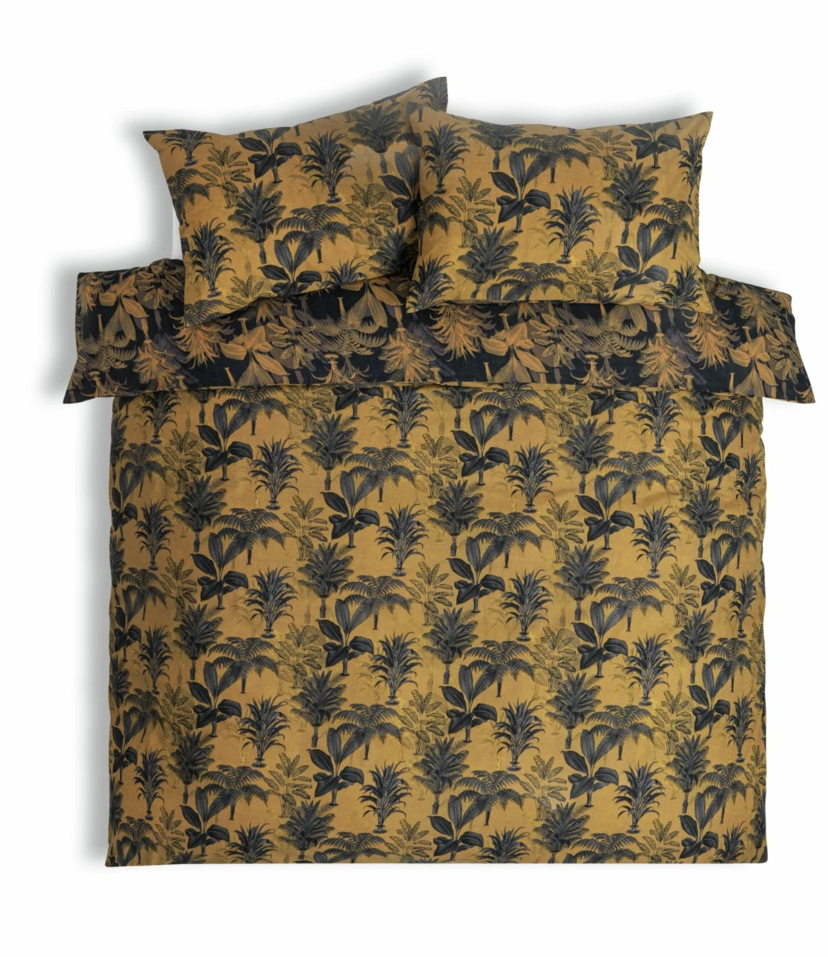 Habitat Palm Floral Print Mustard Bedding Set - Single 3 Habitat Palm Floral Print Mustard Bedding Set - Single - Image 3