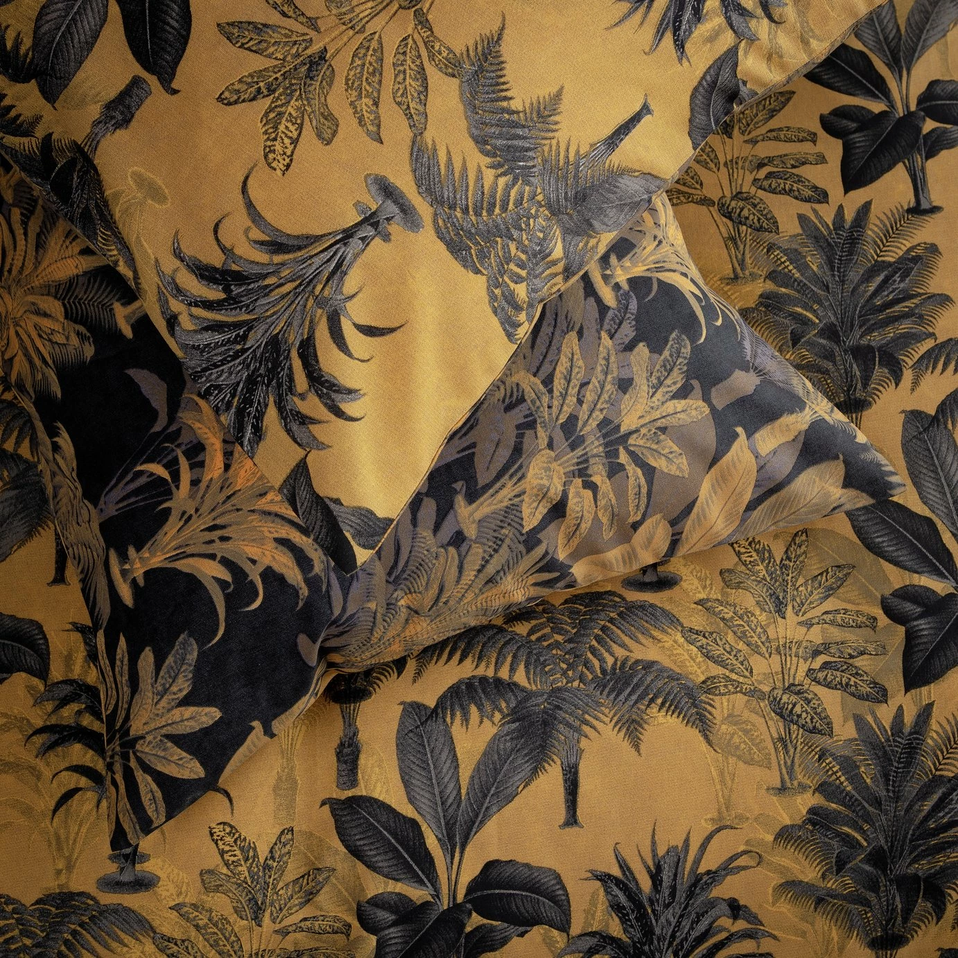 Habitat Palm Floral Print Mustard Bedding Set - Single 4 Habitat Palm Floral Print Mustard Bedding Set - Single - Image 4