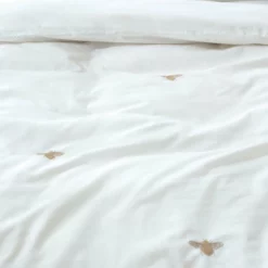 Habitat 180TC Embroidered Bee White Bedding Set - Single -Habitat Sales Store 3347540 R Z006A