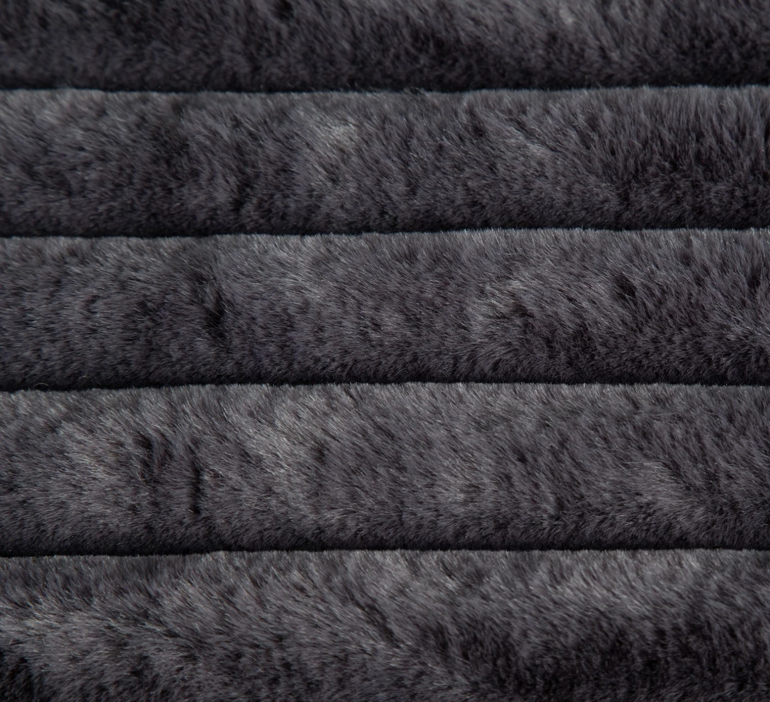 Habitat Ribbed Faux Fur Throw - Charcoal - 125X150cm 3 Habitat Ribbed Faux Fur Throw - Charcoal - 125X150cm - Image 3