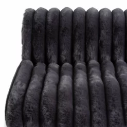 Habitat Ribbed Faux Fur Throw - Charcoal - 125X150cm 9 Habitat Ribbed Faux Fur Throw - Charcoal - 125X150cm -Habitat Sales Store 3361320 R Z002A