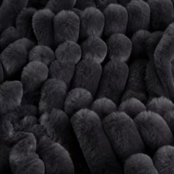 Habitat Ribbed Faux Fur Throw - Charcoal - 125X150cm 10 Habitat Ribbed Faux Fur Throw - Charcoal - 125X150cm -Habitat Sales Store 3361320 R Z003A