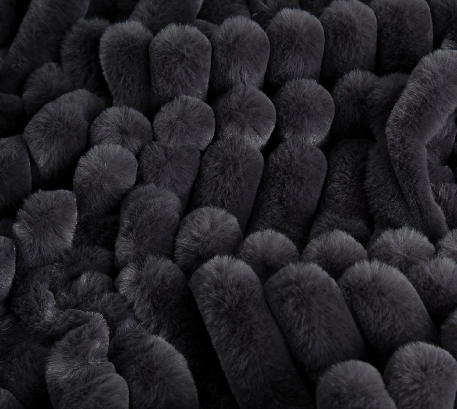 Habitat Ribbed Faux Fur Throw - Charcoal - 125X150cm 5 Habitat Ribbed Faux Fur Throw - Charcoal - 125X150cm - Image 5