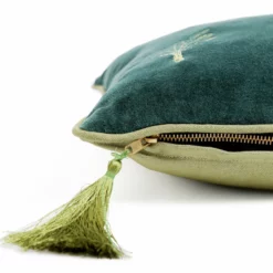Habitat Embroidered Palm Cushion - Green -43X43cm -Habitat Sales Store 3989290 R Z003A