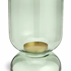 Habitat Medium Glass Hurricane Lantern - Green