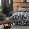 Habitat Cotton Bark Print Black & Grey Bedding Set - Double