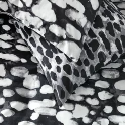 Habitat Cotton Bark Print Black & Grey Bedding Set - Double -Habitat Sales Store 4095798 R Z002C