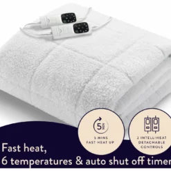 Dreamland Scandi Sherpa Dual Control Underblanket - Double -Habitat Sales Store 4327521 R Z015A