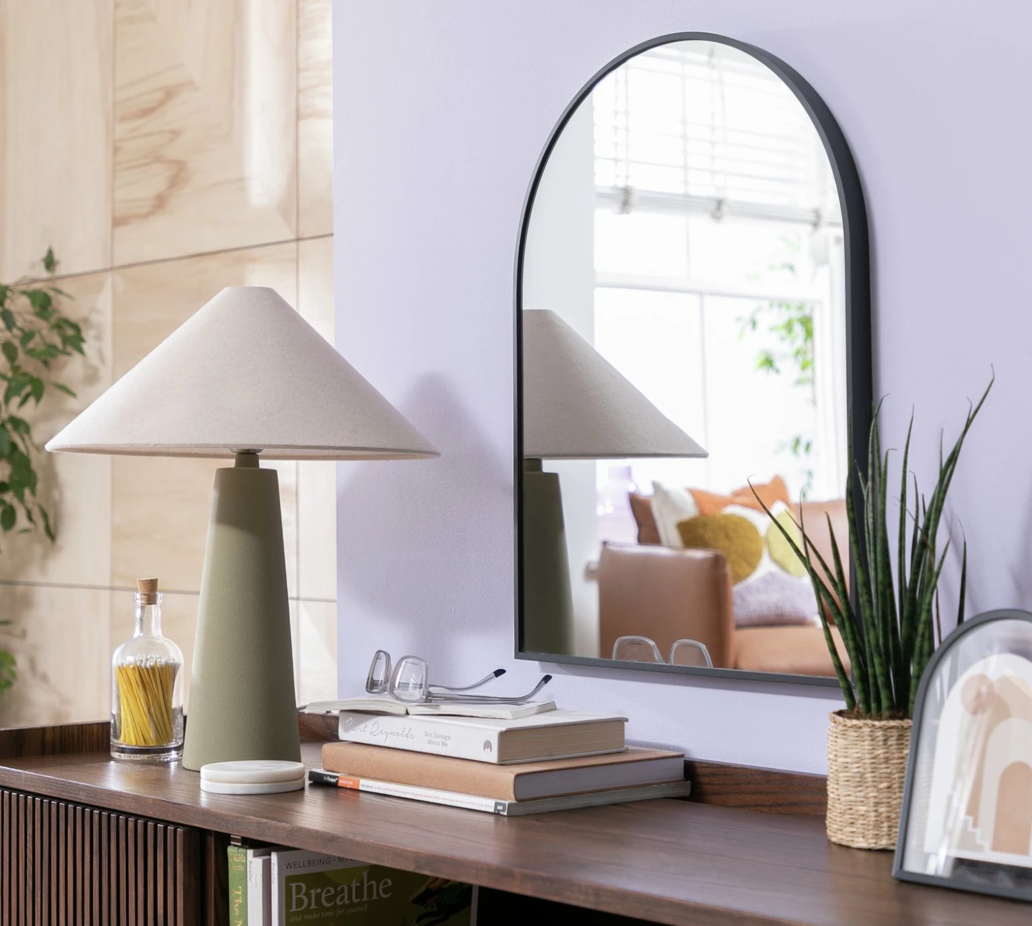 Habitat Arch Metal Wall Mirror - Black - 45x60cm 2 Habitat Arch Metal Wall Mirror - Black - 45x60cm - Image 2