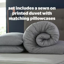 Silentnight Coverless 10.5Tog Grey Duvet & Pillowcase-Single 12 Silentnight Coverless 10.5Tog Grey Duvet & Pillowcase-Single -Habitat Sales Store 4468624 R Z003A