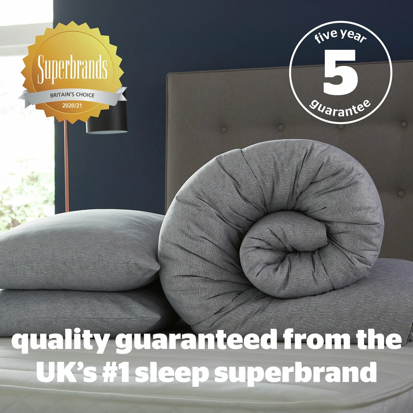 Silentnight Coverless 10.5Tog Grey Duvet & Pillowcase-Single 9 Silentnight Coverless 10.5Tog Grey Duvet & Pillowcase-Single - Image 9