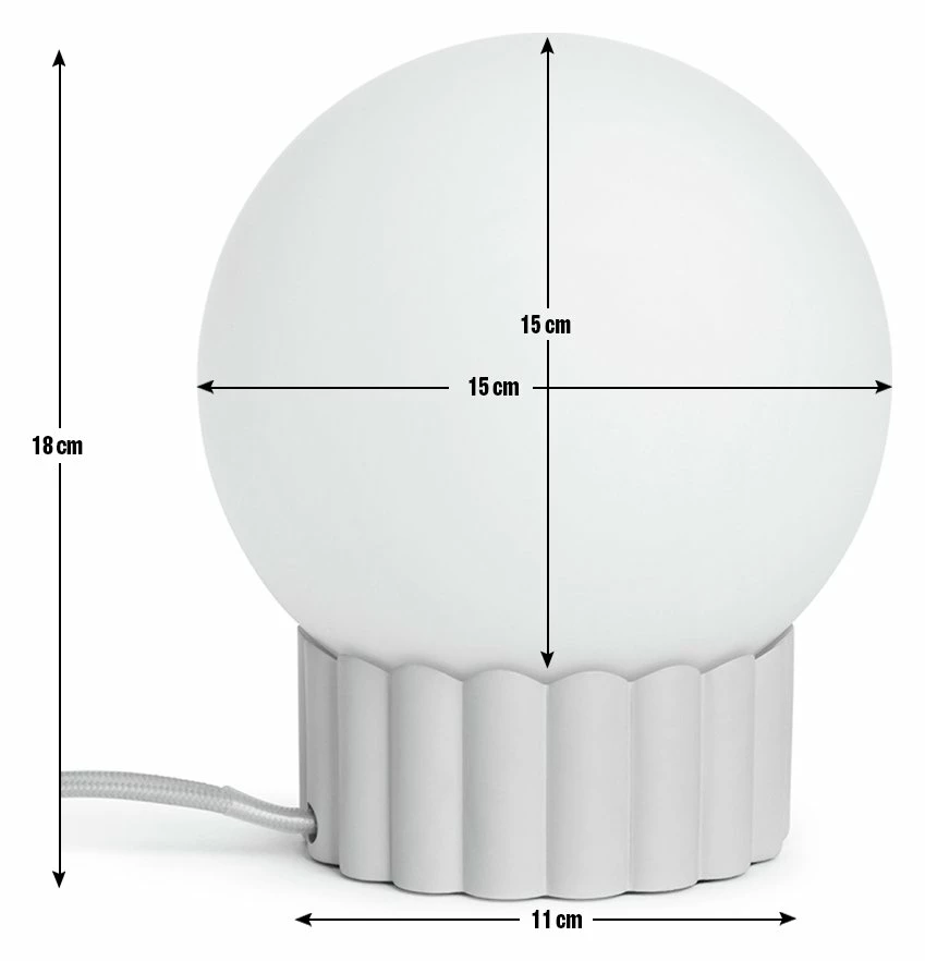 Habitat Ribbed Globe Table Lamp - White & Natural 3 Habitat Ribbed Globe Table Lamp - White & Natural - Image 3