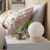 Habitat Ribbed Globe Table Lamp - White & Natural
