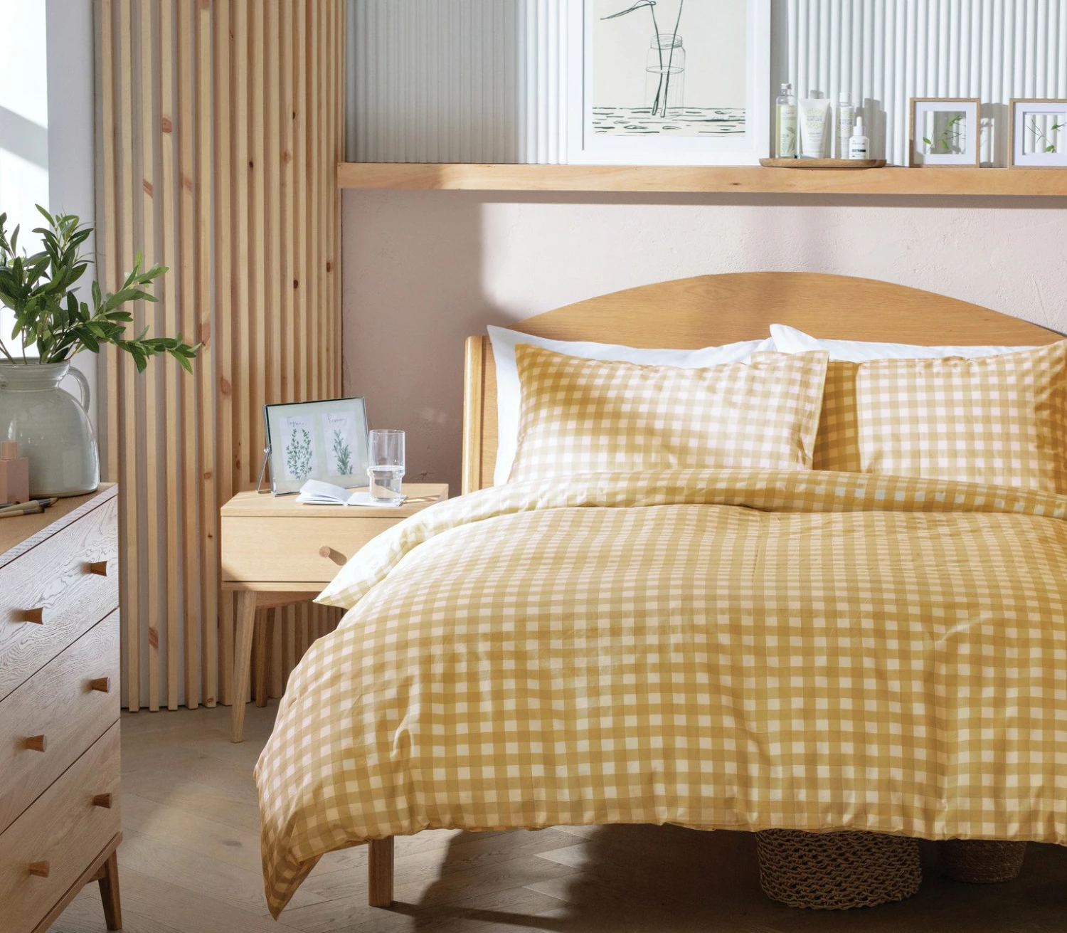 Habitat Herbalist Plain Gingham Yellow Bedding Set - Single 1 Habitat Herbalist Plain Gingham Yellow Bedding Set - Single