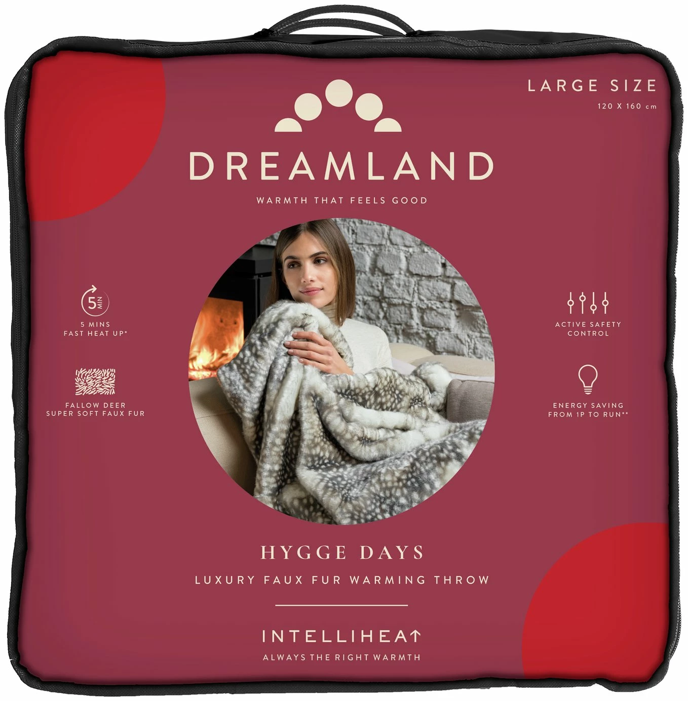 Dreamland Luxury Faux Fur Heated Throw - Large 1 Dreamland Luxury Faux Fur Heated Throw - Large