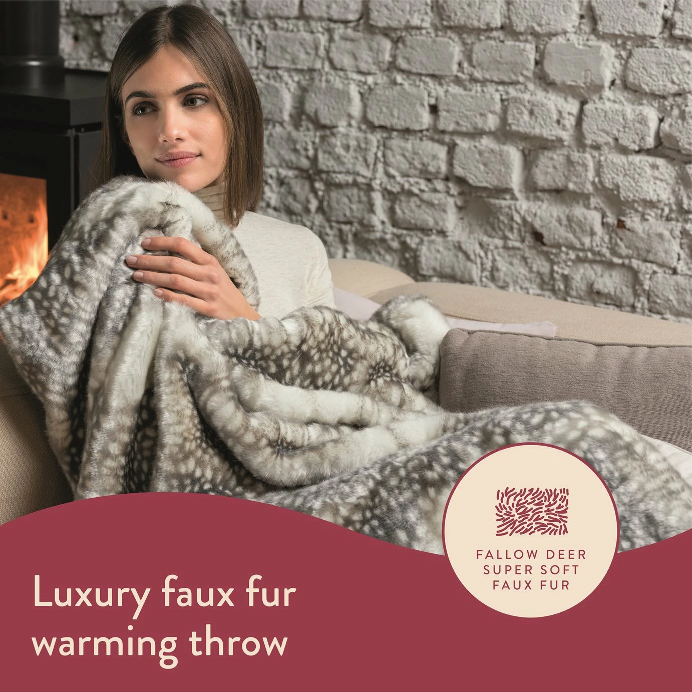 Dreamland Luxury Faux Fur Heated Throw - Large 2 Dreamland Luxury Faux Fur Heated Throw - Large - Image 2