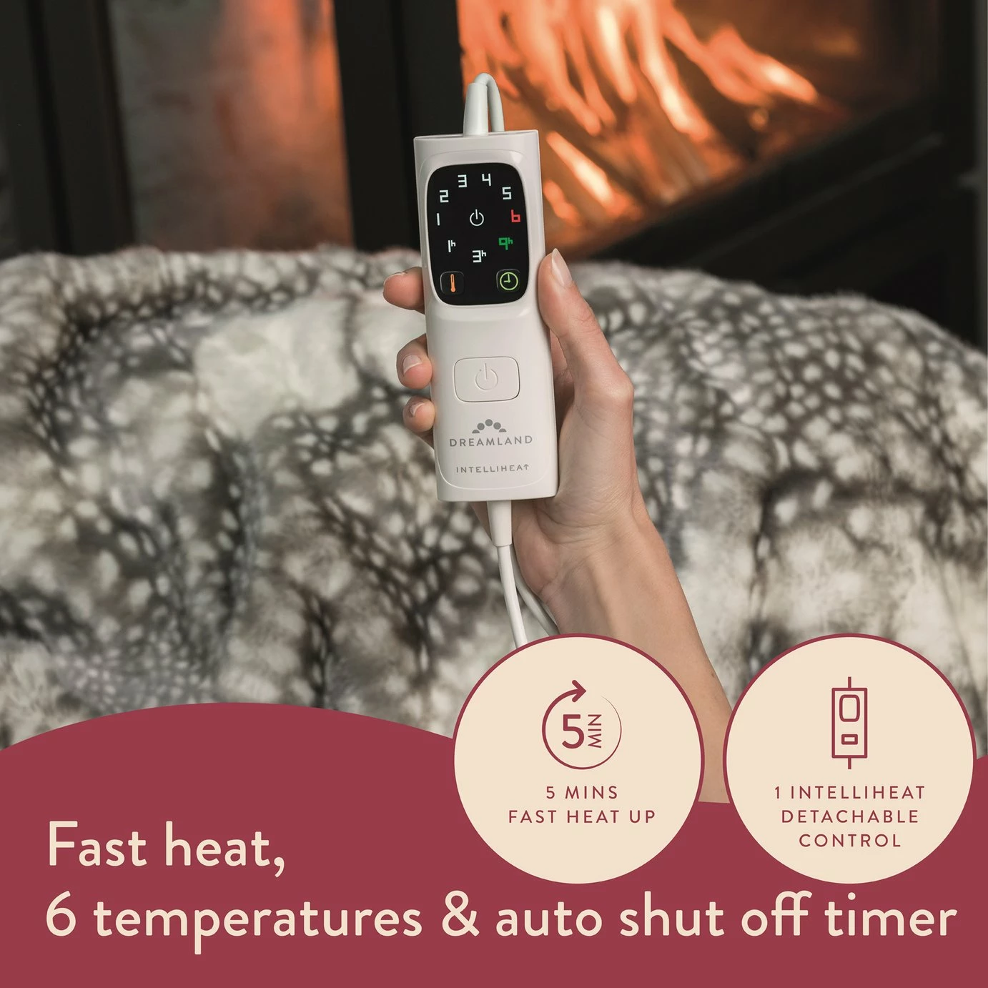 Dreamland Luxury Faux Fur Heated Throw - Large 4 Dreamland Luxury Faux Fur Heated Throw - Large - Image 4