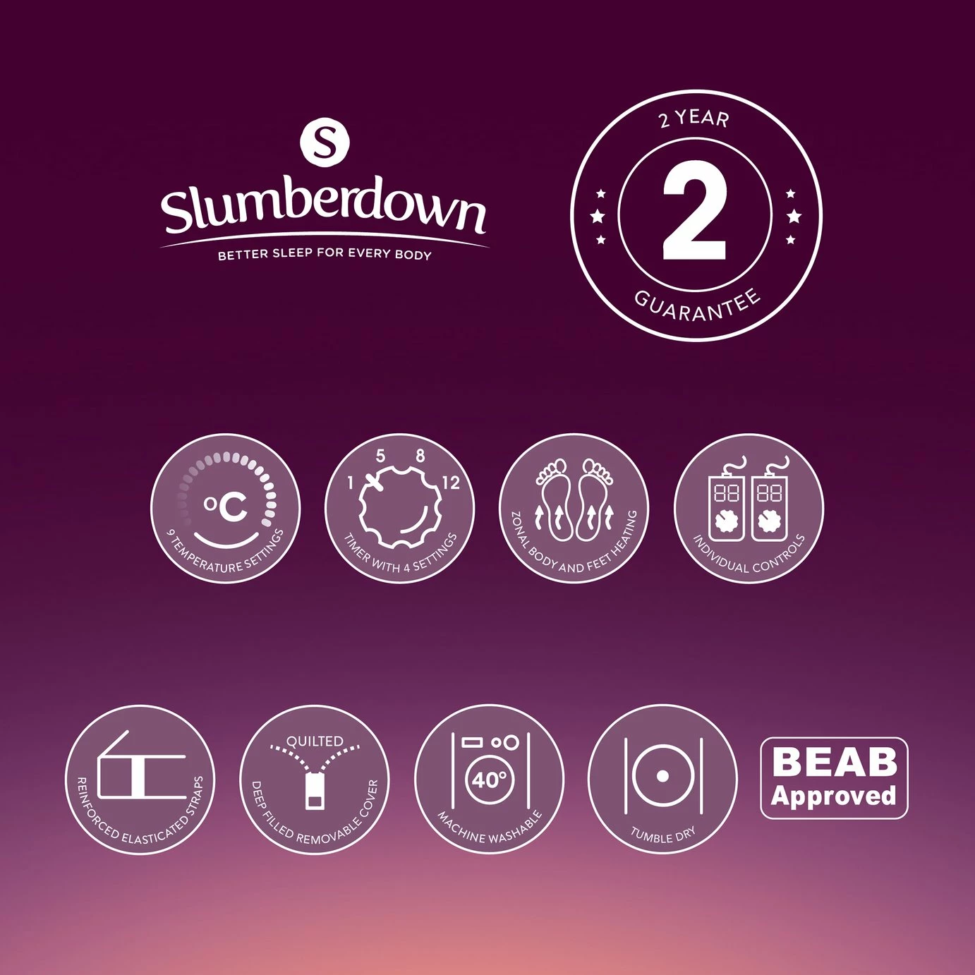 Slumberdown Perfectly Warm Luxury Electric Blanket-King Dual 13 Slumberdown Perfectly Warm Luxury Electric Blanket-King Dual - Image 13