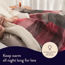 Dreamland Sherpa Tartan Reversible Overblanket -Habitat Sales Store 4883333 R Z003A