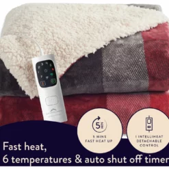 Dreamland Sherpa Tartan Reversible Overblanket -Habitat Sales Store 4883333 R Z005A