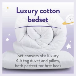 Slumberdown Luxury Cotton 4.5Tog Kids Duvet & Pillow –Single -Habitat Sales Store 5459010 R Z003A