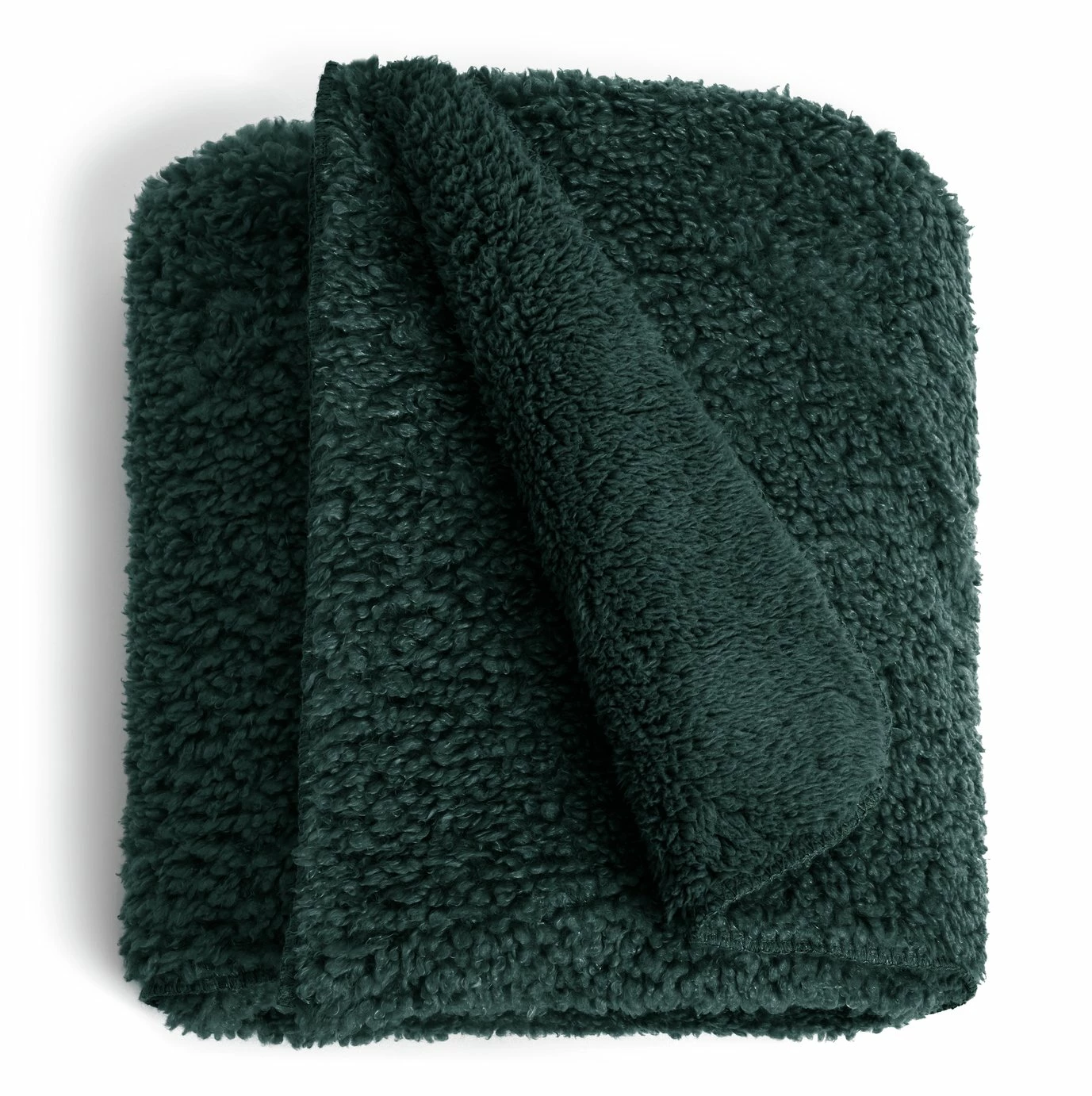 Habitat Faux Shearling Throw - Green - 125X150cm 1 Habitat Faux Shearling Throw - Green - 125X150cm
