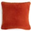 Habitat Plain Faux Fur Cushion - Burnt Orange - 43X43cm