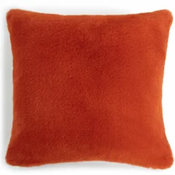 Habitat Plain Faux Fur Cushion - Burnt Orange - 43X43cm 8 Habitat Plain Faux Fur Cushion - Burnt Orange - 43X43cm -Habitat Sales Store 7048663 R Z002A