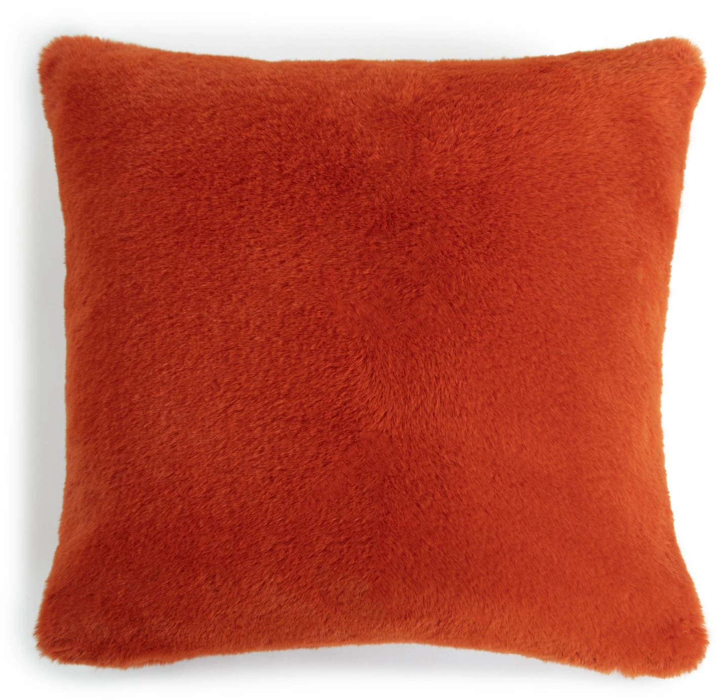 Habitat Plain Faux Fur Cushion - Burnt Orange - 43X43cm 4 Habitat Plain Faux Fur Cushion - Burnt Orange - 43X43cm - Image 4