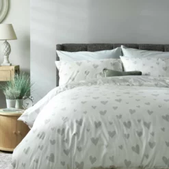 Habitat Hearts Grey & White Bedding Set - Single