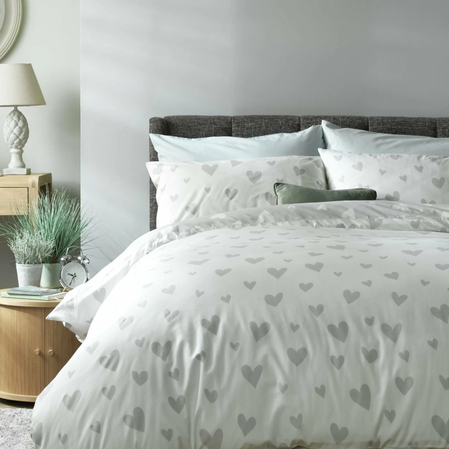 Habitat Hearts Grey & White Bedding Set - Single 1 Habitat Hearts Grey & White Bedding Set - Single