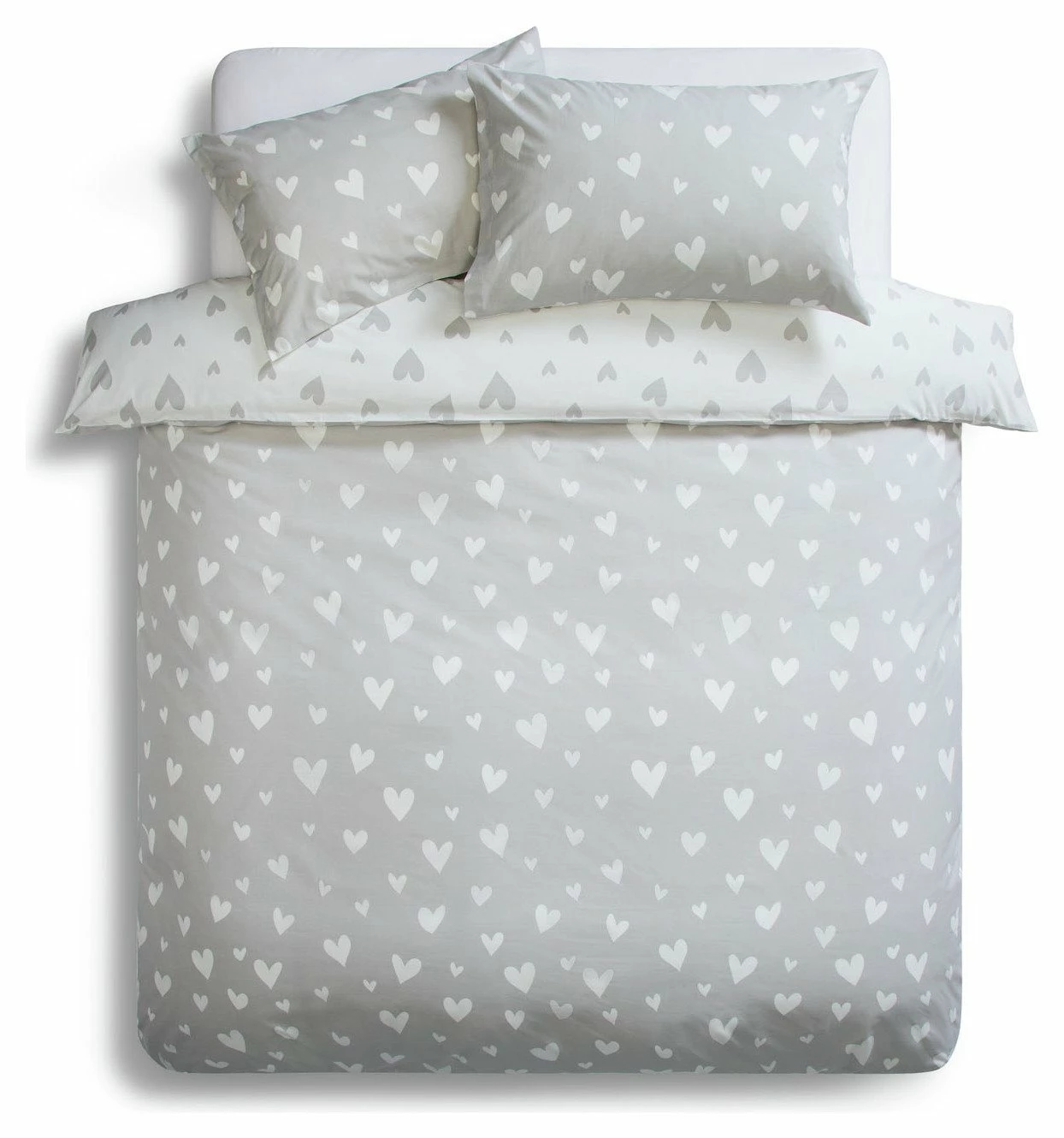 Habitat Hearts Grey & White Bedding Set - Single 5 Habitat Hearts Grey & White Bedding Set - Single - Image 5