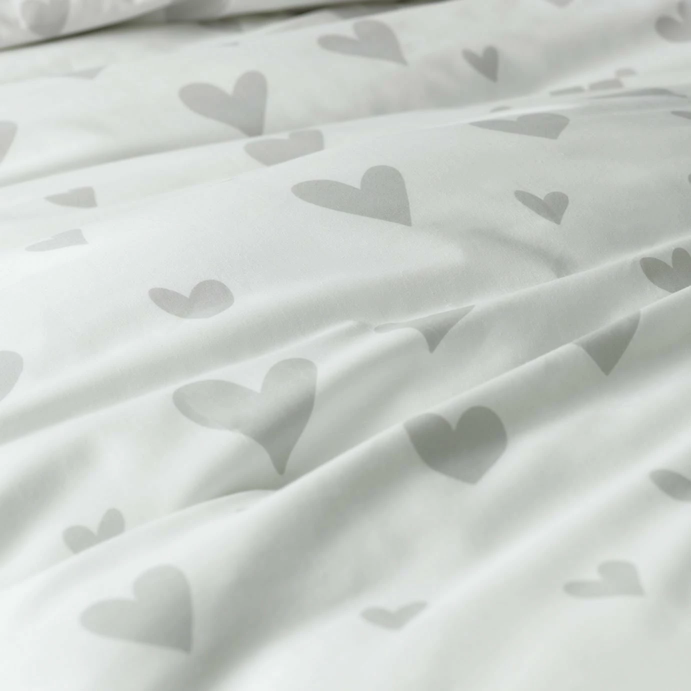 Habitat Hearts Grey & White Bedding Set - Single 7 Habitat Hearts Grey & White Bedding Set - Single - Image 7