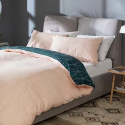 Habitat Geo Teal & Blush Reversible Bedding Set - Single 14 Habitat Geo Teal & Blush Reversible Bedding Set - Single -Habitat Sales Store 8299947 R Z006A