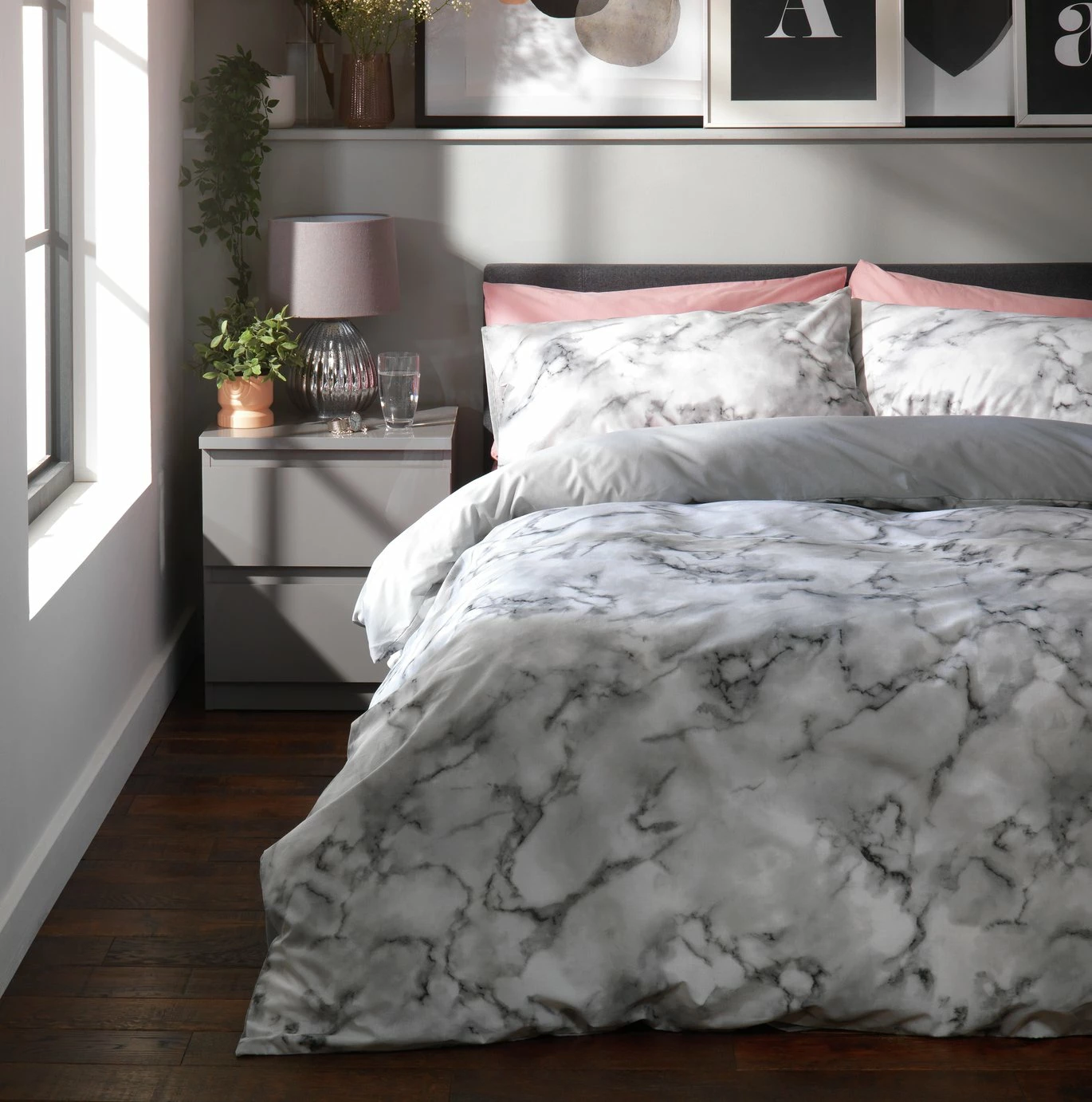 Habitat Marble White & Black Bedding Set - Single 1 Habitat Marble White & Black Bedding Set - Single