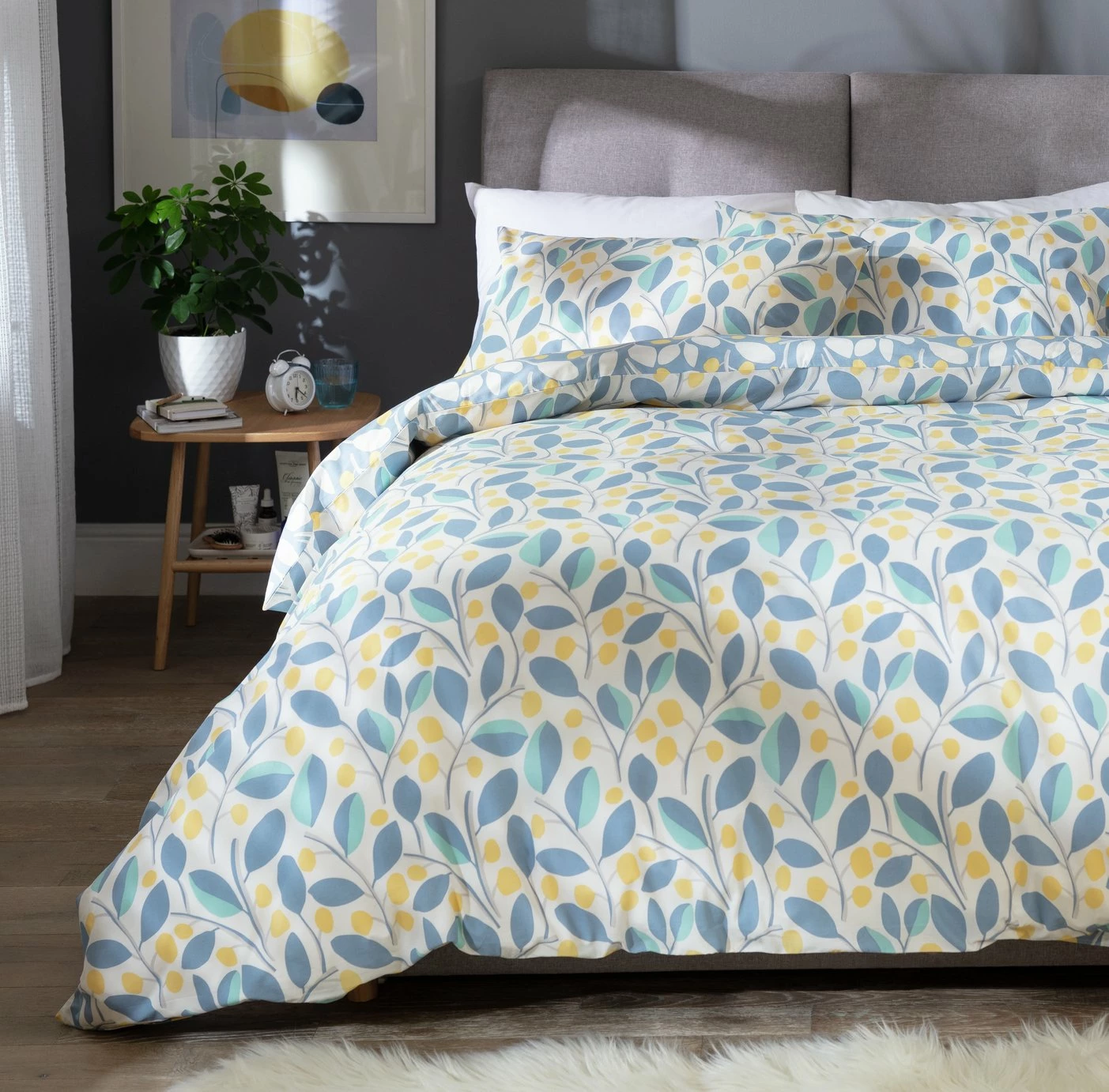 Habitat Scandi Floral Sky Blue & Yellow Bedding Set - Single 7 Habitat Scandi Floral Sky Blue & Yellow Bedding Set - Single - Image 7