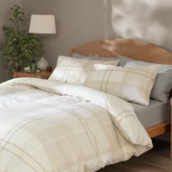 Habitat Check Neutral Bedding Set - Single -Habitat Sales Store 8348829 R Z005A