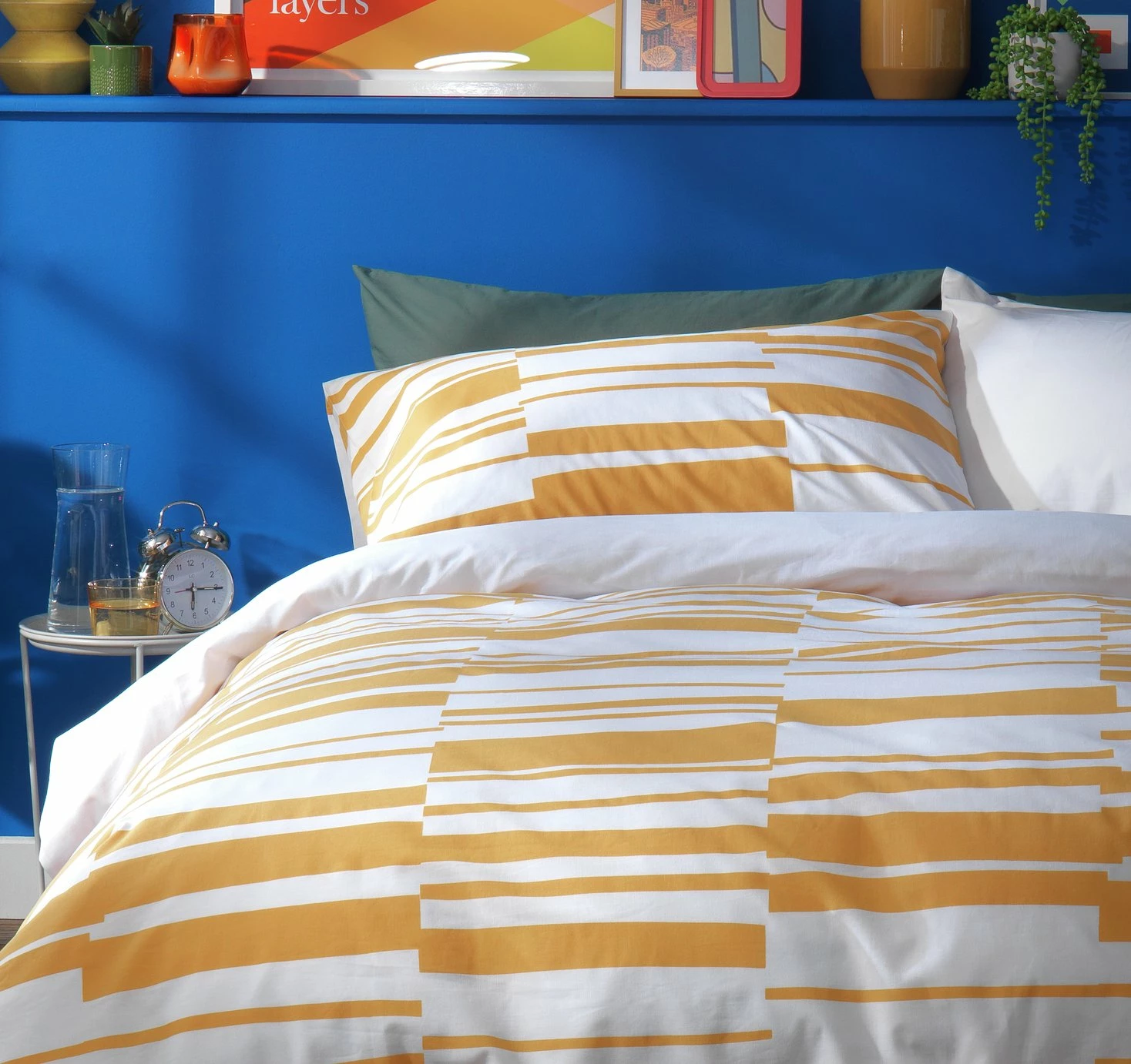 Habitat Stripe Mustard & White Bedding Set - Single 1 Habitat Stripe Mustard & White Bedding Set - Single