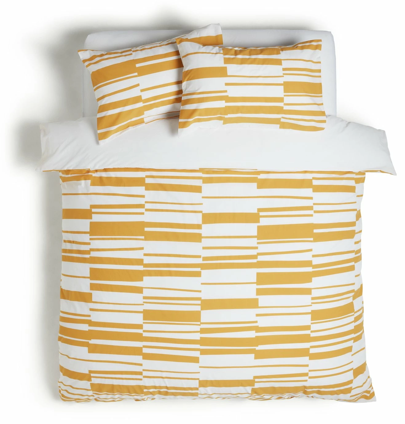 Habitat Stripe Mustard & White Bedding Set - Single 3 Habitat Stripe Mustard & White Bedding Set - Single - Image 3