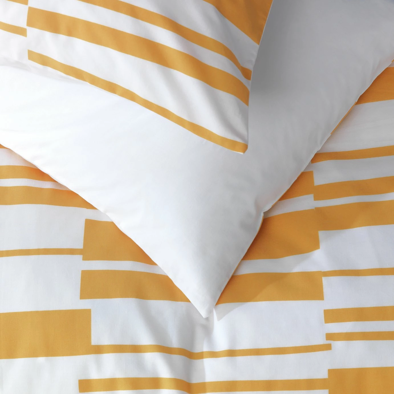 Habitat Stripe Mustard & White Bedding Set - Single 4 Habitat Stripe Mustard & White Bedding Set - Single - Image 4